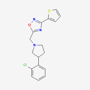molecular formula C17H16ClN3OS B6062062 5-{[3-(2-chlorophenyl)-1-pyrrolidinyl]methyl}-3-(2-thienyl)-1,2,4-oxadiazole 