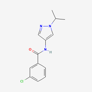 molecular formula C13H14ClN3O B6062069 3-chloro-N-(1-isopropyl-1H-pyrazol-4-yl)benzamide 