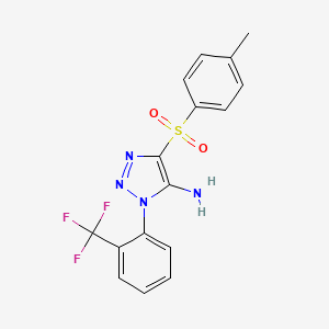molecular formula C16H13F3N4O2S B6062079 4-[(4-methylphenyl)sulfonyl]-1-[2-(trifluoromethyl)phenyl]-1H-1,2,3-triazol-5-amine 
