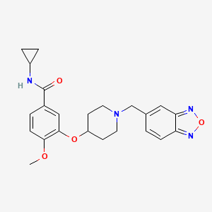 molecular formula C23H26N4O4 B6062086 3-{[1-(2,1,3-benzoxadiazol-5-ylmethyl)-4-piperidinyl]oxy}-N-cyclopropyl-4-methoxybenzamide 