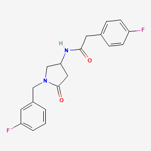 molecular formula C19H18F2N2O2 B6062099 N-[1-(3-fluorobenzyl)-5-oxo-3-pyrrolidinyl]-2-(4-fluorophenyl)acetamide 