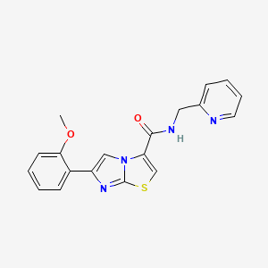 molecular formula C19H16N4O2S B6062104 6-(2-methoxyphenyl)-N-(2-pyridinylmethyl)imidazo[2,1-b][1,3]thiazole-3-carboxamide 