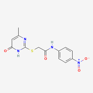 molecular formula C13H12N4O4S B6062109 2-[(4-hydroxy-6-methyl-2-pyrimidinyl)thio]-N-(4-nitrophenyl)acetamide 