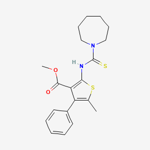 molecular formula C20H24N2O2S2 B6062110 methyl 2-[(1-azepanylcarbonothioyl)amino]-5-methyl-4-phenyl-3-thiophenecarboxylate 