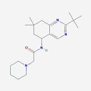 molecular formula C21H34N4O B6062120 N-(2-tert-butyl-7,7-dimethyl-5,6,7,8-tetrahydro-5-quinazolinyl)-2-(1-piperidinyl)acetamide 