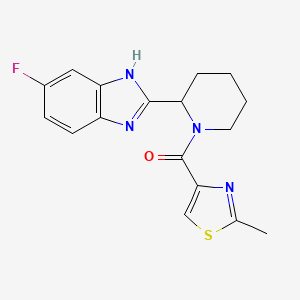 molecular formula C17H17FN4OS B6062121 5-fluoro-2-{1-[(2-methyl-1,3-thiazol-4-yl)carbonyl]-2-piperidinyl}-1H-benzimidazole trifluoroacetate 
