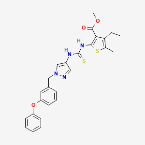 methyl 4-ethyl-5-methyl-2-[({[1-(3-phenoxybenzyl)-1H-pyrazol-4-yl]amino}carbonothioyl)amino]-3-thiophenecarboxylate