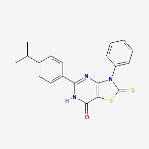 molecular formula C20H17N3OS2 B6062138 5-(4-isopropylphenyl)-3-phenyl-2-thioxo-2,3-dihydro[1,3]thiazolo[4,5-d]pyrimidin-7(6H)-one 
