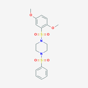 molecular formula C18H22N2O6S2 B6062147 1-[(2,5-dimethoxyphenyl)sulfonyl]-4-(phenylsulfonyl)piperazine 
