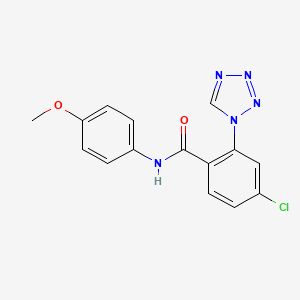 molecular formula C15H12ClN5O2 B6062155 4-chloro-N-(4-methoxyphenyl)-2-(1H-tetrazol-1-yl)benzamide 
