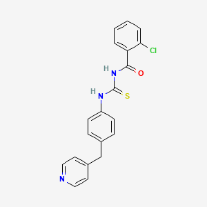 molecular formula C20H16ClN3OS B6062164 2-chloro-N-({[4-(4-pyridinylmethyl)phenyl]amino}carbonothioyl)benzamide 