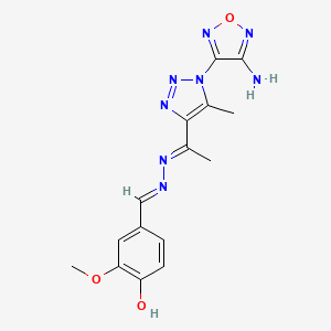 molecular formula C15H16N8O3 B6062208 4-hydroxy-3-methoxybenzaldehyde {1-[1-(4-amino-1,2,5-oxadiazol-3-yl)-5-methyl-1H-1,2,3-triazol-4-yl]ethylidene}hydrazone 