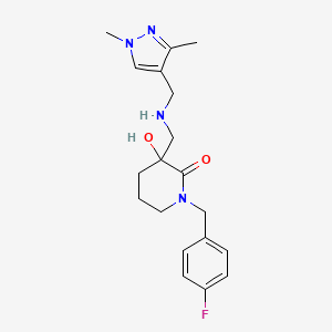 3-({[(1,3-dimethyl-1H-pyrazol-4-yl)methyl]amino}methyl)-1-(4-fluorobenzyl)-3-hydroxy-2-piperidinone
