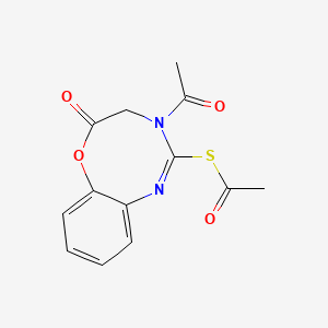 molecular formula C13H12N2O4S B6062221 S-(3-acetyl-5-oxo-4,5-dihydro-3H-6,1,3-benzoxadiazocin-2-yl) ethanethioate 