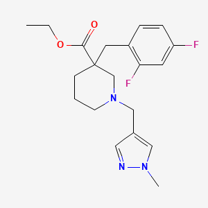 molecular formula C20H25F2N3O2 B6062230 ethyl 3-(2,4-difluorobenzyl)-1-[(1-methyl-1H-pyrazol-4-yl)methyl]-3-piperidinecarboxylate 