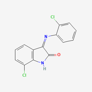 7-chloro-3-[(2-chlorophenyl)imino]-1,3-dihydro-2H-indol-2-one