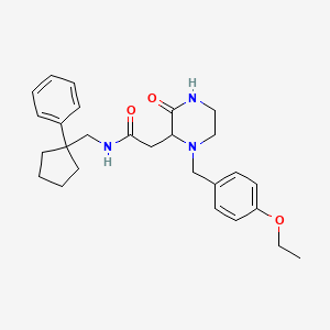 molecular formula C27H35N3O3 B6062248 2-[1-(4-ethoxybenzyl)-3-oxo-2-piperazinyl]-N-[(1-phenylcyclopentyl)methyl]acetamide 