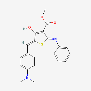 molecular formula C21H20N2O3S B6062254 methyl 2-anilino-5-[4-(dimethylamino)benzylidene]-4-oxo-4,5-dihydro-3-thiophenecarboxylate 