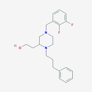 molecular formula C22H28F2N2O B6062263 2-[4-(2,3-difluorobenzyl)-1-(3-phenylpropyl)-2-piperazinyl]ethanol 