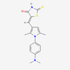 molecular formula C18H19N3OS2 B6062322 5-({1-[4-(dimethylamino)phenyl]-2,5-dimethyl-1H-pyrrol-3-yl}methylene)-2-thioxo-1,3-thiazolidin-4-one 