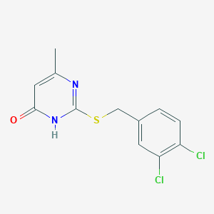 molecular formula C12H10Cl2N2OS B6062334 2-[(3,4-dichlorobenzyl)thio]-6-methyl-4(3H)-pyrimidinone 