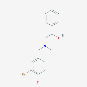 molecular formula C16H17BrFNO B6062397 2-[(3-bromo-4-fluorobenzyl)(methyl)amino]-1-phenylethanol 