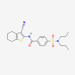 molecular formula C22H27N3O3S2 B6062401 N-(3-cyano-4,5,6,7-tetrahydro-1-benzothien-2-yl)-4-[(dipropylamino)sulfonyl]benzamide 