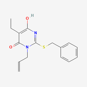 molecular formula C16H18N2O2S B6062417 3-allyl-2-(benzylthio)-5-ethyl-6-hydroxy-4(3H)-pyrimidinone 