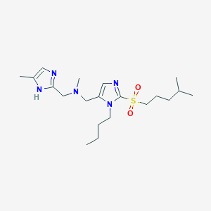 molecular formula C20H35N5O2S B6062419 ({1-butyl-2-[(4-methylpentyl)sulfonyl]-1H-imidazol-5-yl}methyl)methyl[(4-methyl-1H-imidazol-2-yl)methyl]amine 