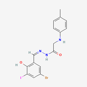 molecular formula C16H15BrIN3O2 B6062426 N'-(5-bromo-2-hydroxy-3-iodobenzylidene)-2-[(4-methylphenyl)amino]acetohydrazide 