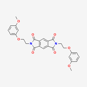 molecular formula C28H24N2O8 B6062433 2,6-bis[2-(3-methoxyphenoxy)ethyl]pyrrolo[3,4-f]isoindole-1,3,5,7(2H,6H)-tetrone 