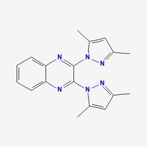 molecular formula C18H18N6 B6062441 2,3-双(3,5-二甲基-1H-吡唑-1-基)喹喔啉 