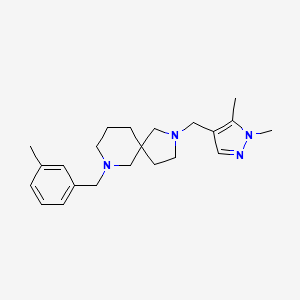 molecular formula C22H32N4 B6062455 2-[(1,5-dimethyl-1H-pyrazol-4-yl)methyl]-7-(3-methylbenzyl)-2,7-diazaspiro[4.5]decane 