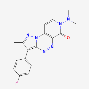 molecular formula C17H15FN6O B6062462 7-(dimethylamino)-3-(4-fluorophenyl)-2-methylpyrazolo[5,1-c]pyrido[4,3-e][1,2,4]triazin-6(7H)-one 