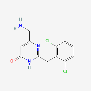 molecular formula C12H11Cl2N3O B6062478 6-(aminomethyl)-2-(2,6-dichlorobenzyl)pyrimidin-4(3H)-one 