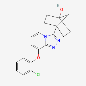 molecular formula C19H18ClN3O2 B606248 4-(8-(2-氯苯氧基)(1,2,4)三唑并(4,3-a)吡啶-3-基)双环(2.2.1)庚烷-1-醇 CAS No. 1875067-34-7