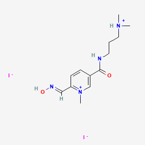 molecular formula C13H22I2N4O2 B6062482 5-({[3-(dimethylammonio)propyl]amino}carbonyl)-2-[(hydroxyimino)methyl]-1-methylpyridinium diiodide 