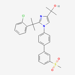 molecular formula C28H29ClN2O3S B606250 2-{2-[2-(2-Chlorophenyl)propan-2-Yl]-1-[3'-(Methylsulfonyl)biphenyl-4-Yl]-1h-Imidazol-4-Yl}propan-2-Ol CAS No. 918348-67-1