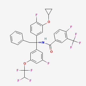molecular formula C34H23F10NO3 B606252 N-[(1R)-1-(3-环丙氧基-4-氟苯基)-1-[3-氟-5-(1,1,2,2-四氟乙氧基)苯基]-2-苯乙基]-4-氟-3-(三氟甲基)苯甲酰胺 CAS No. 939390-99-5