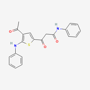 molecular formula C21H18N2O3S B6062525 3-(4-acetyl-5-anilino-2-thienyl)-3-oxo-N-phenylpropanamide 