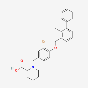 molecular formula C27H28BrNO3 B606253 1-[3-溴-4-(2-甲基联苯-3-基甲氧基)-苄基]-哌啶-2-羧酸 CAS No. 1675201-90-7
