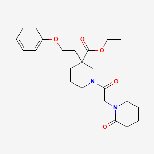 molecular formula C23H32N2O5 B6062540 ethyl 1-[(2-oxo-1-piperidinyl)acetyl]-3-(2-phenoxyethyl)-3-piperidinecarboxylate 