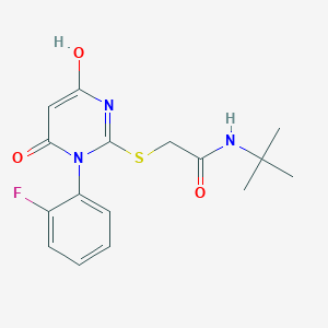 N-(tert-butyl)-2-{[1-(2-fluorophenyl)-4-hydroxy-6-oxo-1,6-dihydro-2-pyrimidinyl]thio}acetamide