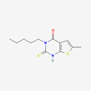 molecular formula C12H16N2OS2 B6062574 2-mercapto-6-methyl-3-pentylthieno[2,3-d]pyrimidin-4(3H)-one 