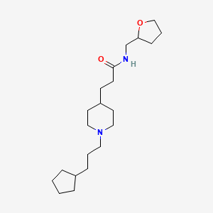 molecular formula C21H38N2O2 B6062586 3-[1-(3-cyclopentylpropyl)-4-piperidinyl]-N-(tetrahydro-2-furanylmethyl)propanamide 