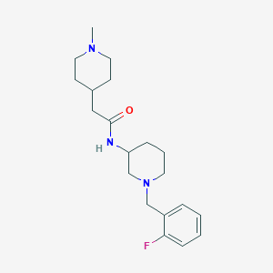 molecular formula C20H30FN3O B6062597 N-[1-(2-fluorobenzyl)-3-piperidinyl]-2-(1-methyl-4-piperidinyl)acetamide 