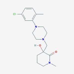 molecular formula C18H26ClN3O2 B6062604 3-{[4-(5-chloro-2-methylphenyl)-1-piperazinyl]methyl}-3-hydroxy-1-methyl-2-piperidinone 