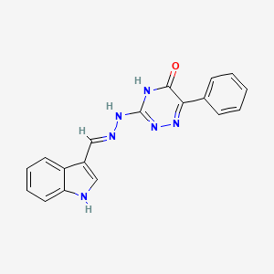 molecular formula C18H14N6O B6062610 1H-indole-3-carbaldehyde (5-oxo-6-phenyl-4,5-dihydro-1,2,4-triazin-3-yl)hydrazone 
