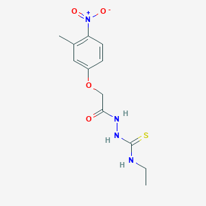 molecular formula C12H16N4O4S B6062618 N-ethyl-2-[(3-methyl-4-nitrophenoxy)acetyl]hydrazinecarbothioamide 