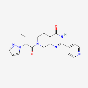 molecular formula C19H20N6O2 B6062641 7-[2-(1H-pyrazol-1-yl)butanoyl]-2-pyridin-4-yl-5,6,7,8-tetrahydropyrido[3,4-d]pyrimidin-4(3H)-one 